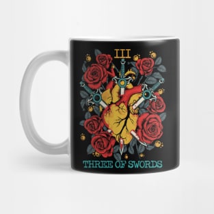 Tarot Card Three of Swords Heartbreak Vintage Mug